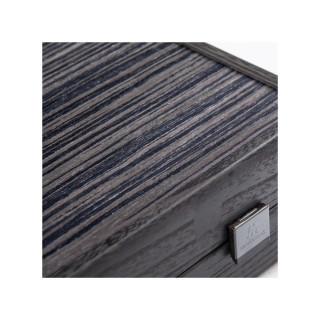 Сет за табла, Premium Handcrafted Black Oak with Silver Stripes 