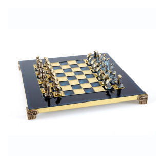 Сет за шах, Cycladic Art Brass Chess Set - Blue & Brown, син, мал 