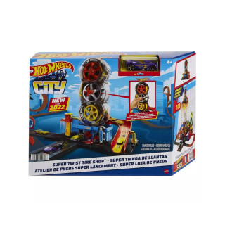 Сет за игра Hot Wheels City Super Twist Tire Shop 