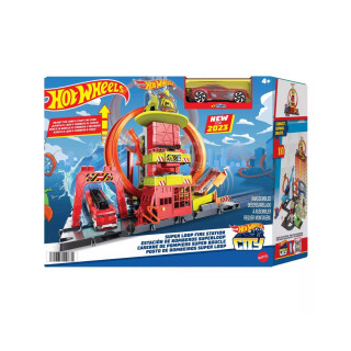 Сет за игра Hot Wheels: City - Super Loop Fire Station 