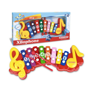 Ксилофон со 2 стапчиња, Toy Band, Xylophone, 8 tonovi 