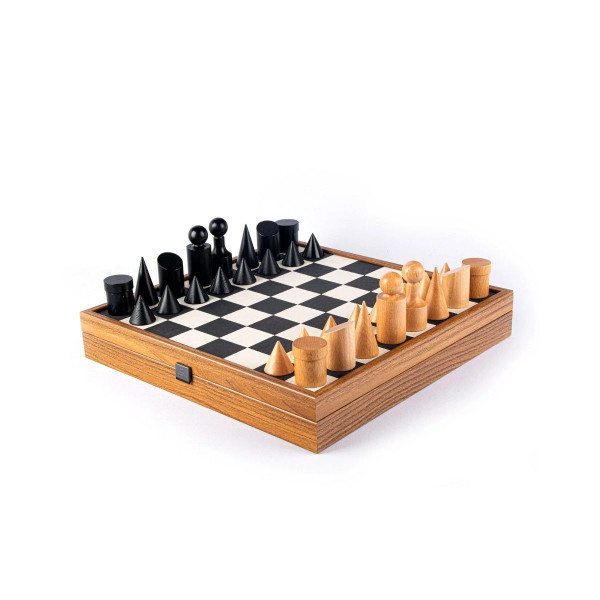 Сет за шах, Bauhaus Style, црн, 40 x 40 cm 