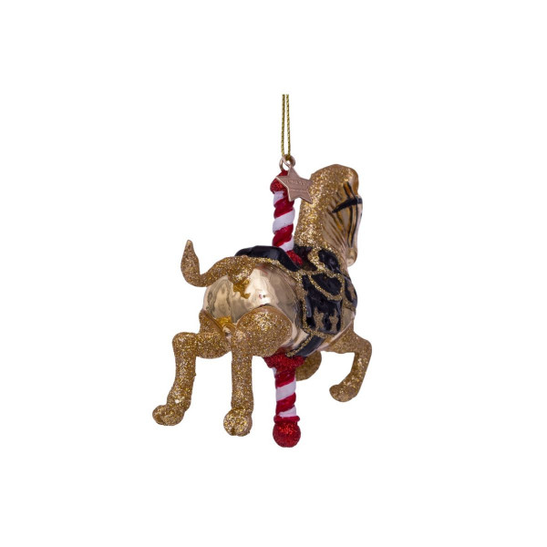 Лампион, Shiny Gold Carousel Horse, 9 cm