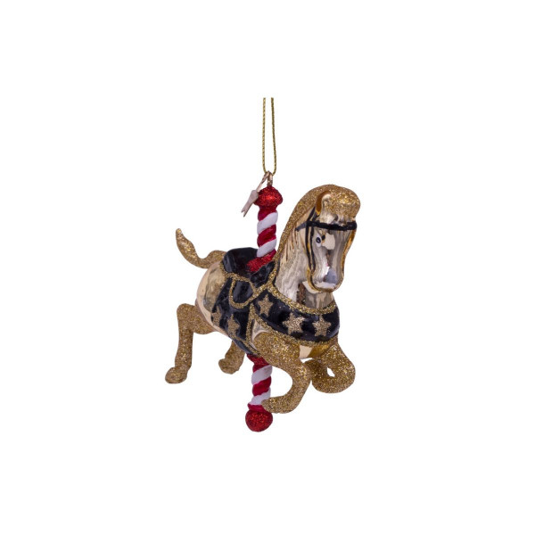 Лампион, Shiny Gold Carousel Horse, 9 cm