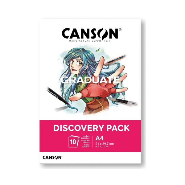 Скицник, Canson Discovery Pack Graduate - Manga Marker Layout, A4, 10 листови 