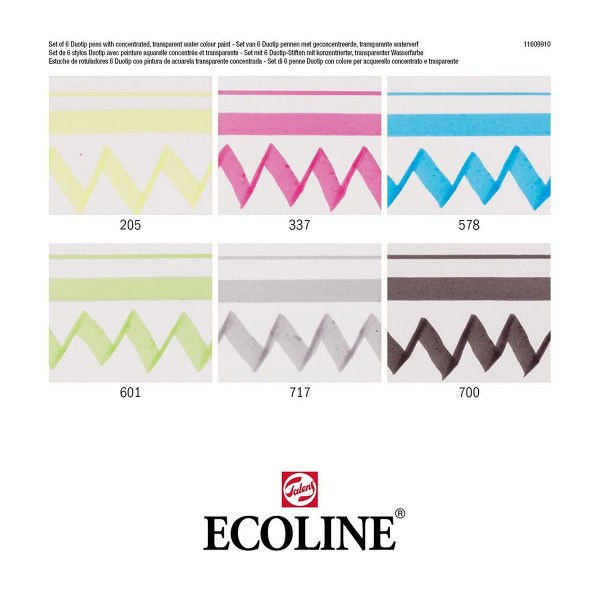 Сет двострани маркери, Ecoline - Basic, 6 бои 