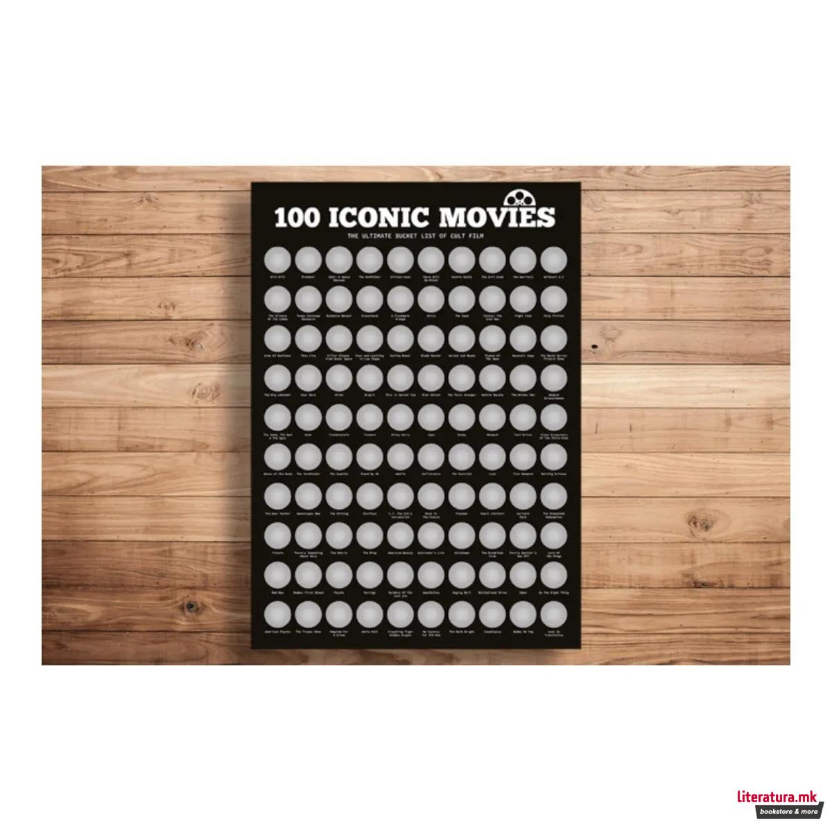 Постер за гребење - 100 Iconic Movies, 42 x 60 cm 