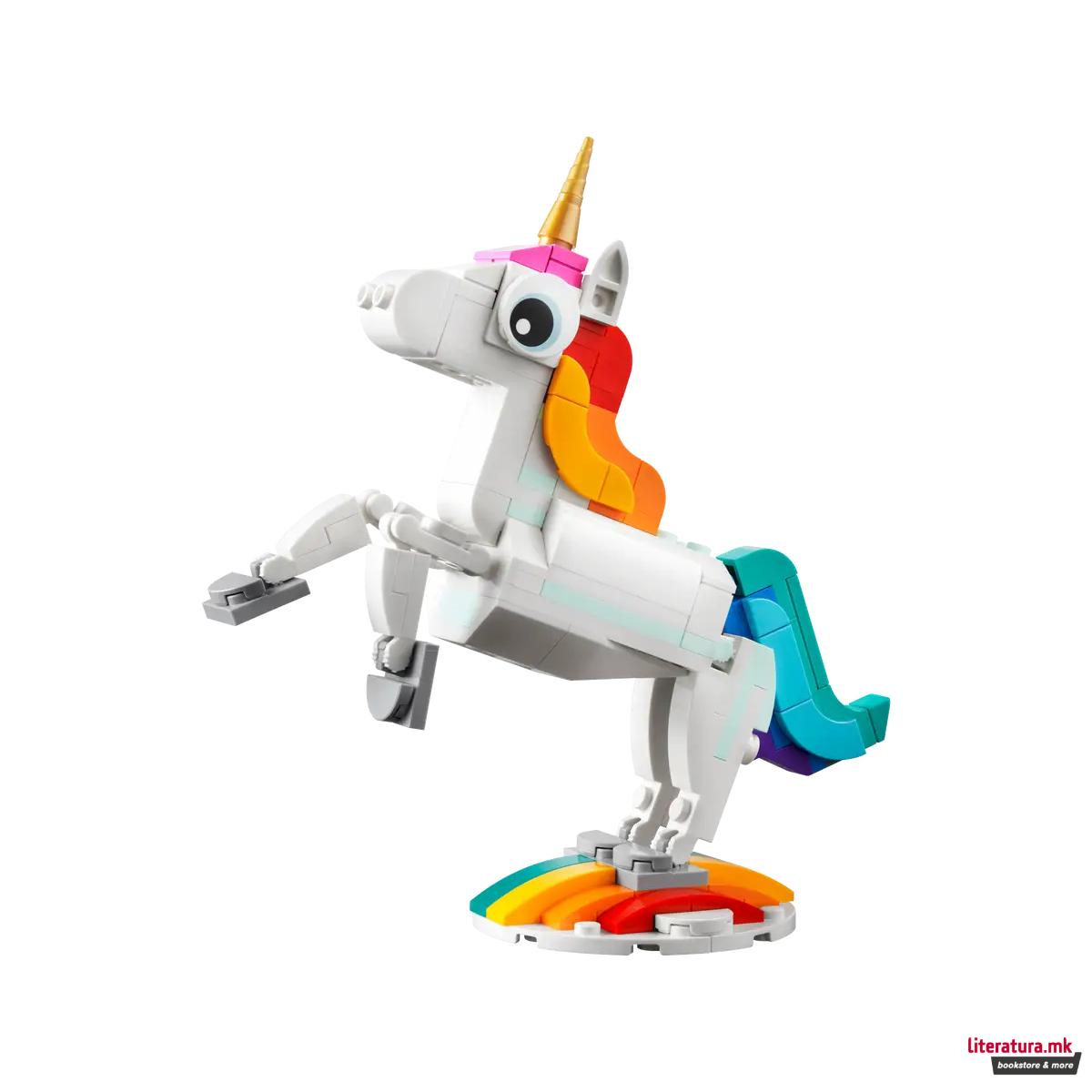 LEGO коцки, Creator, Magical Unicorn 3 in 1 