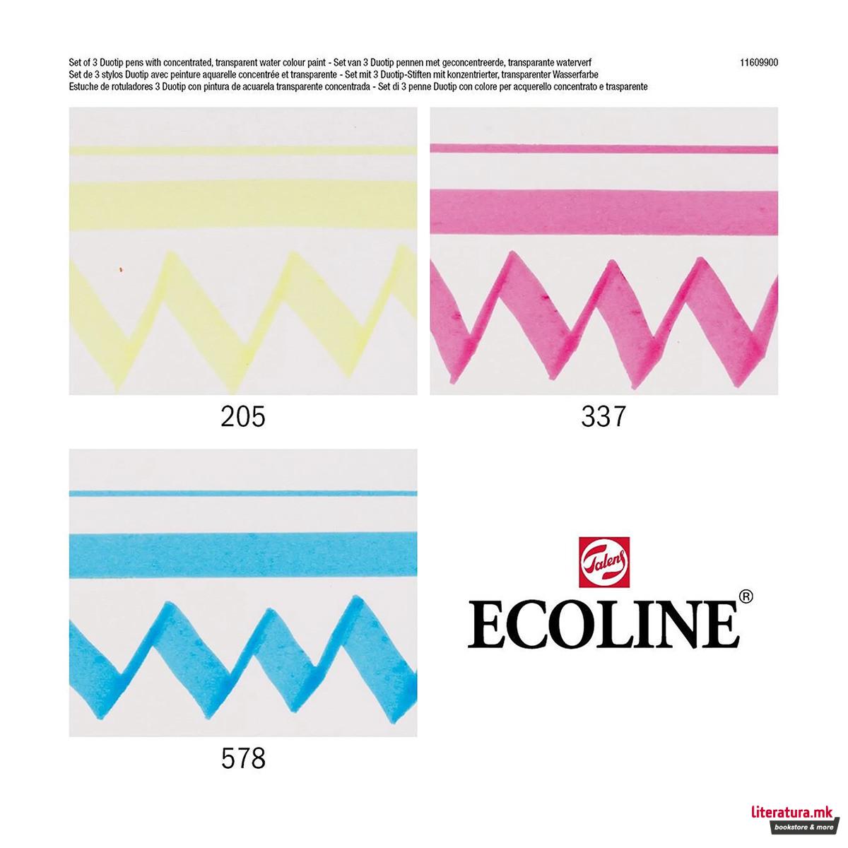 Сет двострани маркери, Ecoline - Primary, 3 бои 
