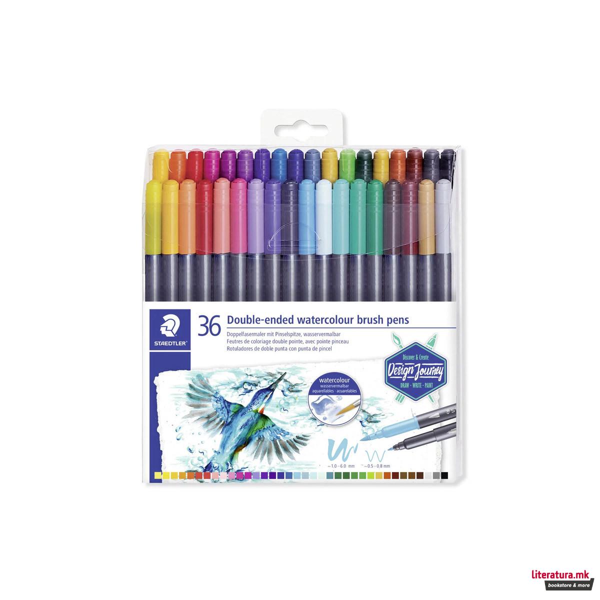 Сет од 36 двострани акварелни фломастери, STAEDTLER® Design Journey 