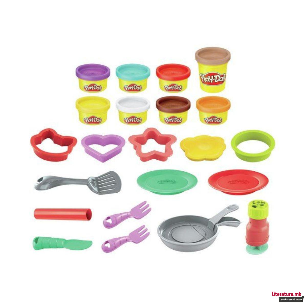 Креативен сет за игра, Play-Doh - Kitchen Creations: Flip'n Pancakes 