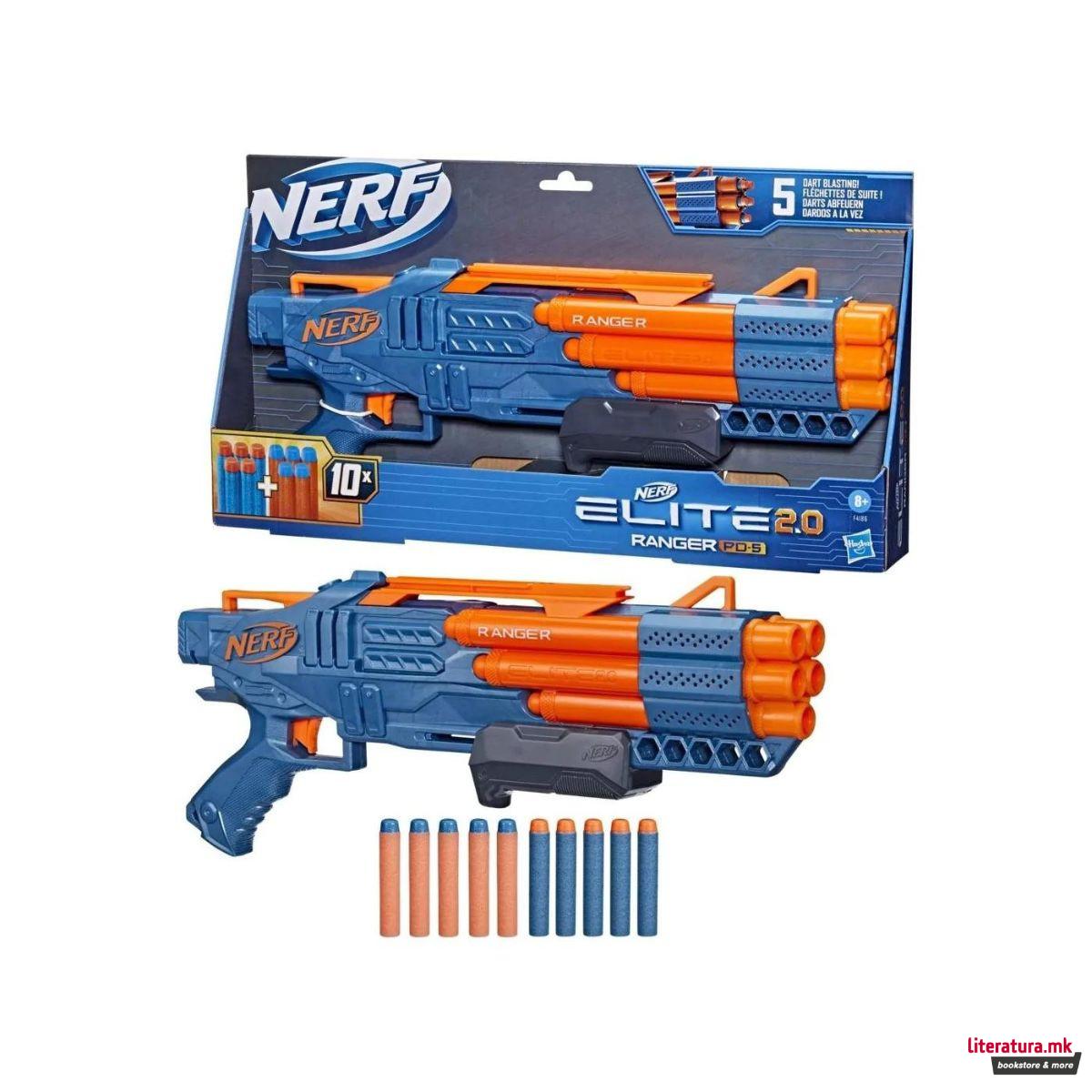 Играчка пушка со мека муниција, Nerf Elite 2.0 Ranger PD 5 