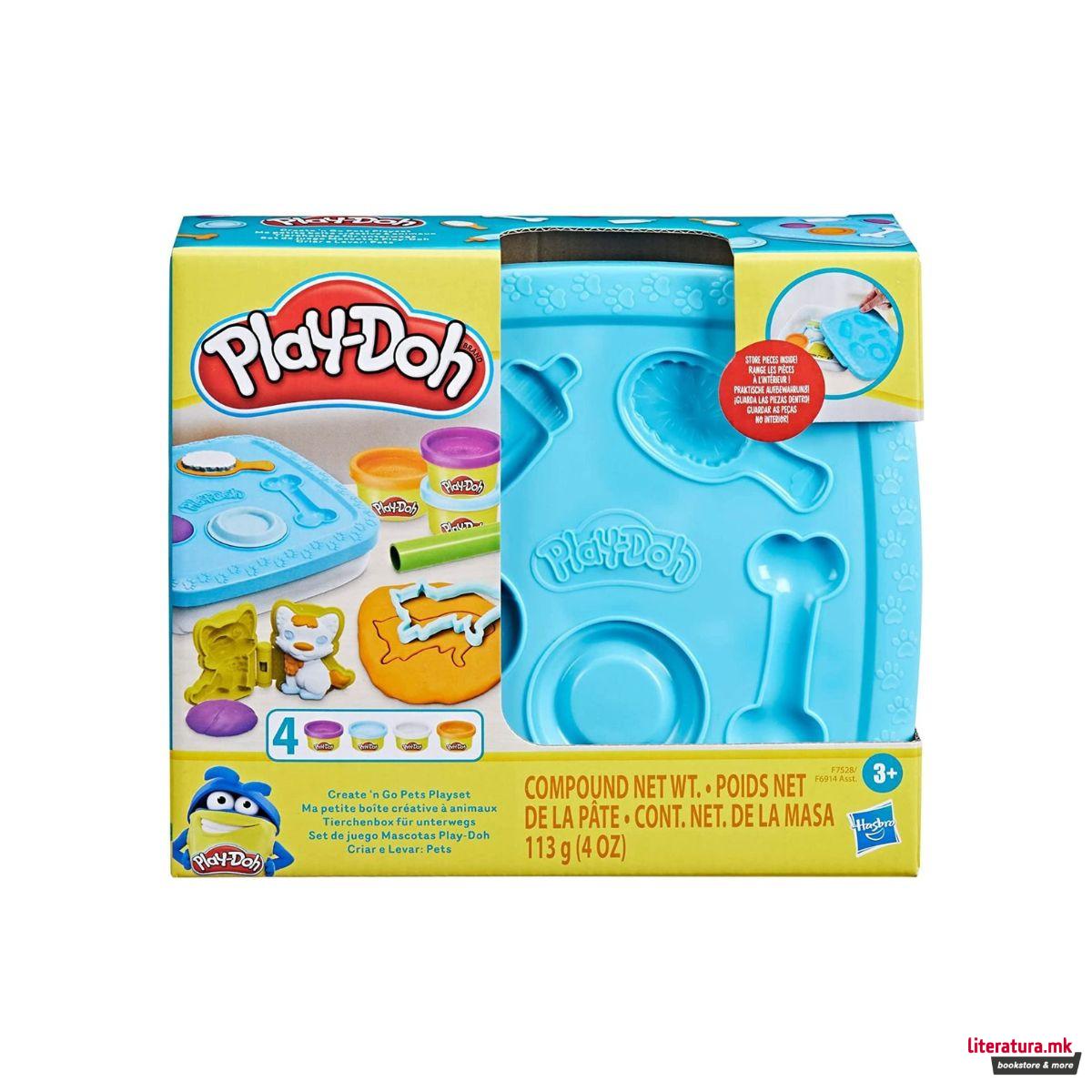 Креативен сет за игра, Play-Doh - Create 'n Go: Pets 