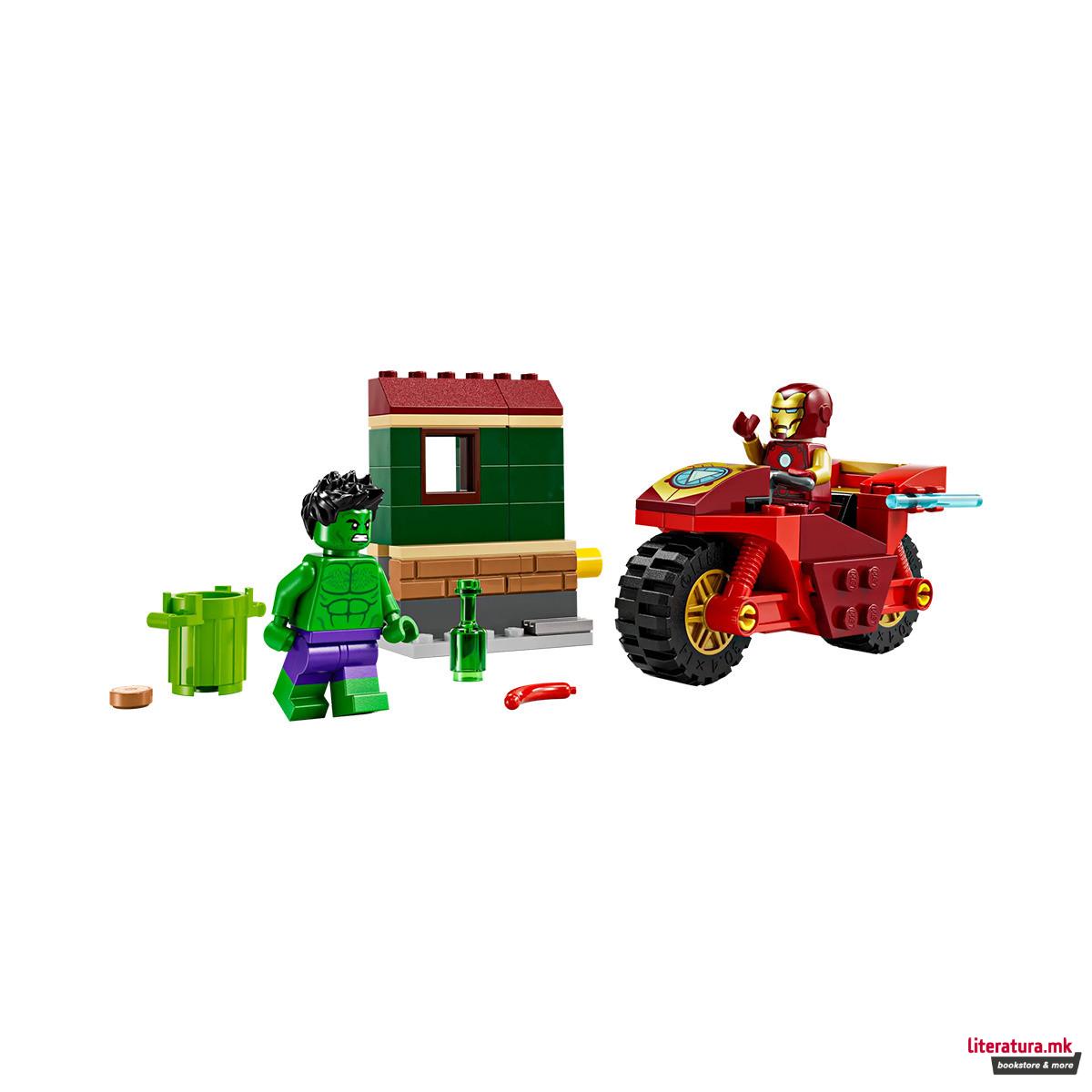 LEGO коцки, Marvel, Iron Man with Bike and The Hulk 