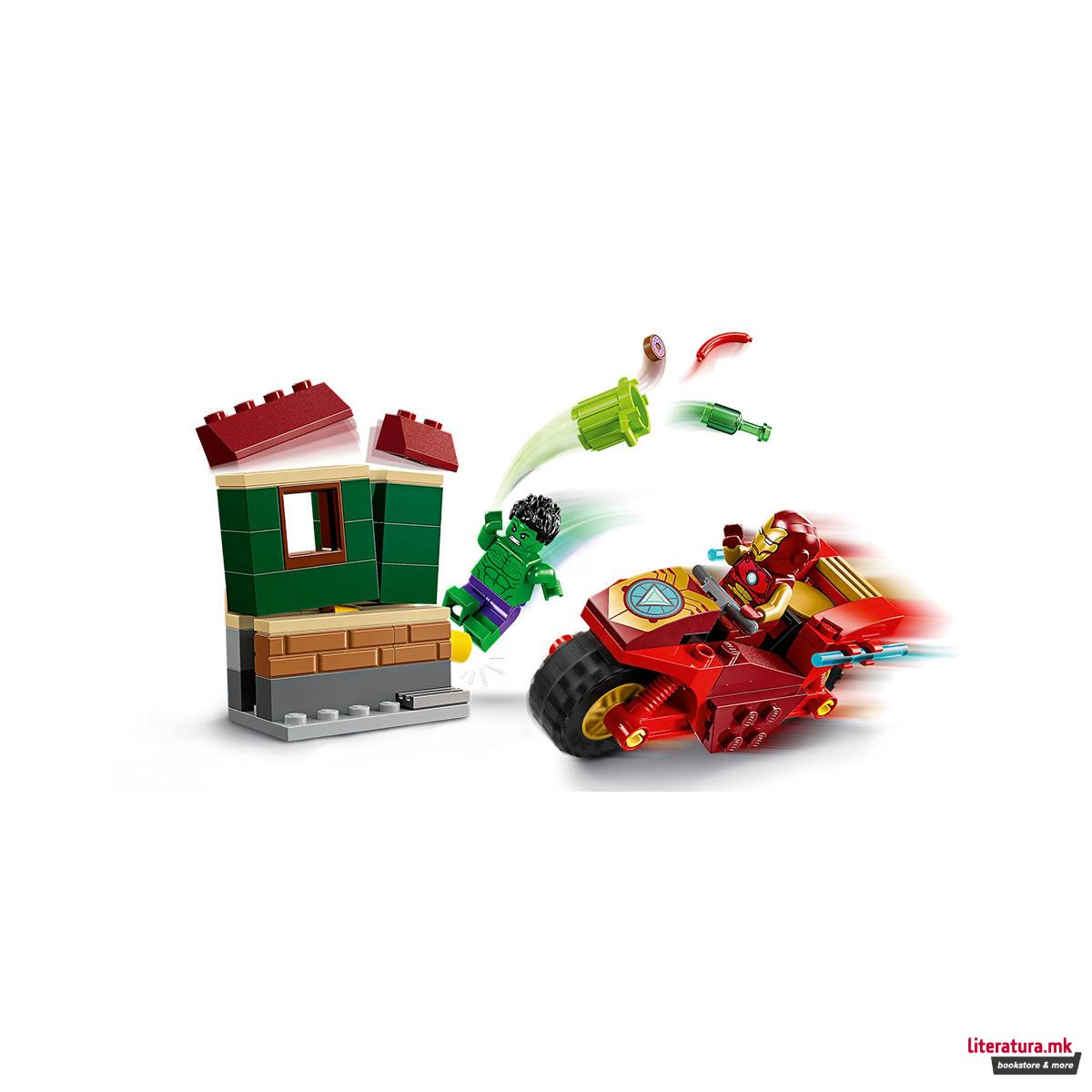 LEGO коцки, Marvel, Iron Man with Bike and The Hulk 