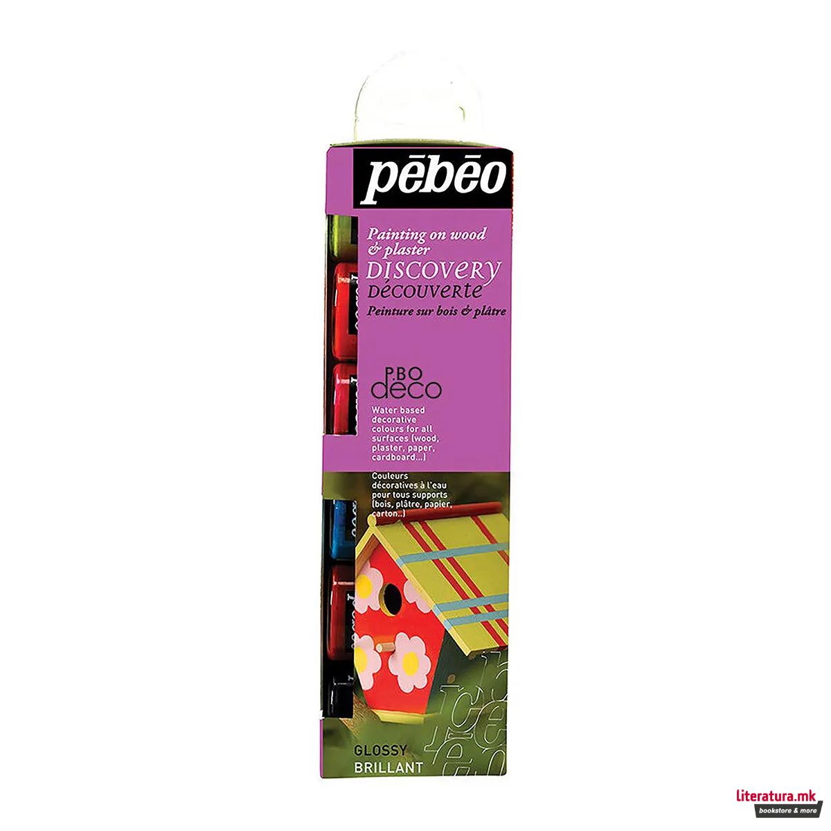 Сет декоративни акрилни бои - сјајни, Pebeo, Deco Discovery Set, glossy, 6 x 20 мл 