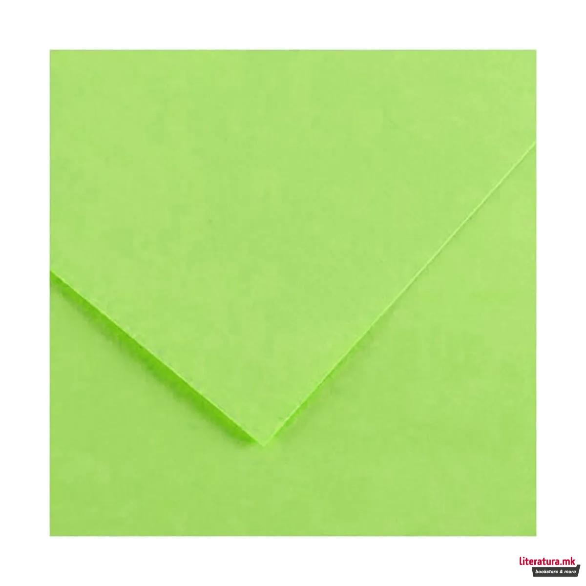 Хартија во боја, Canson, Colorline, 50 x 70 цм, 220 г/м² Apple Green 27 