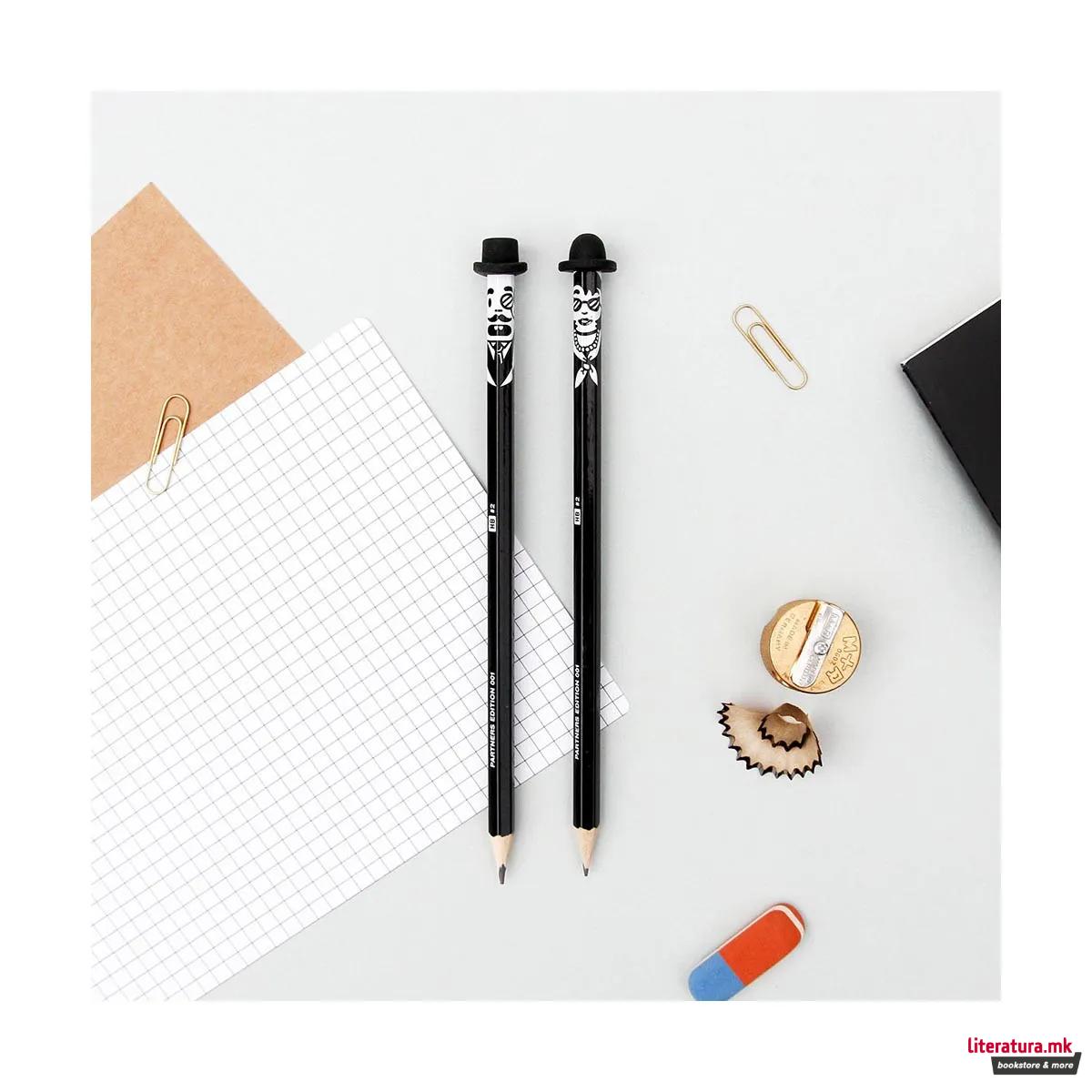 Сет од 2 моливи, Pencil People - Bunny & Claude 