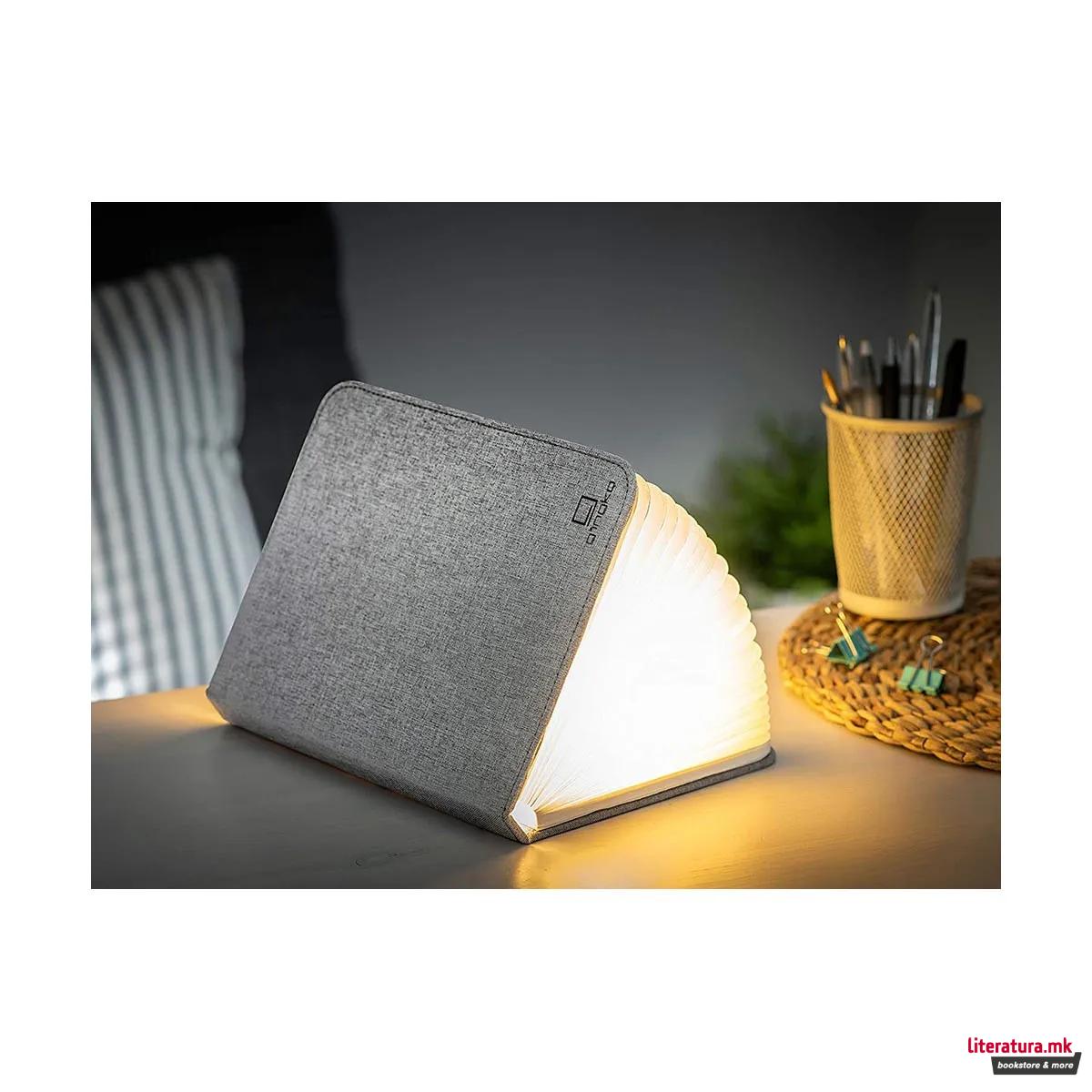 Паметна ламба - Книга, Large Smart Book Light, сива 